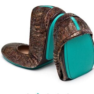 Tieks Sienna Brown Croc flats Sz 8